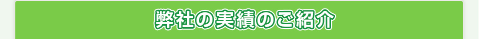 弊社の実績のご紹介